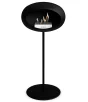 Black fireplace on pole